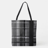 MVB Zwart & Wit Plaid Patroon ontwerp Tote Bag (Voorkant)