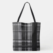 MVB Zwart & Wit Plaid Patroon ontwerp Tote Bag (Achterkant)