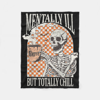 Mvoorbije Il, maar volledig Chill Halloween Skelet Fleece Deken