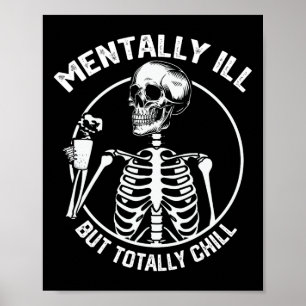 Mvoorbije Il, maar volledig Chill Halloween Skelet Poster