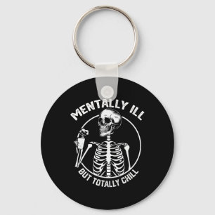 Mvoorbije Il, maar volledig Chill Halloween Skelet Sleutelhanger