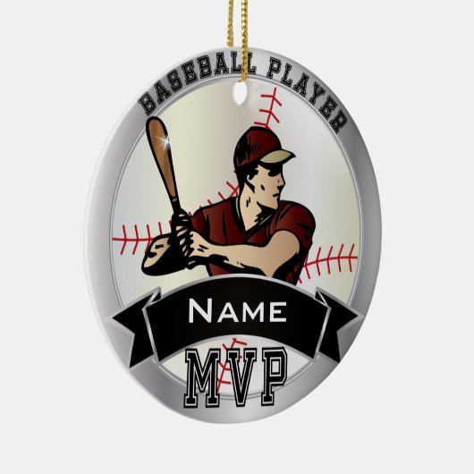 MVP Baseball personaliseren Keramisch Ornament (Rechts)