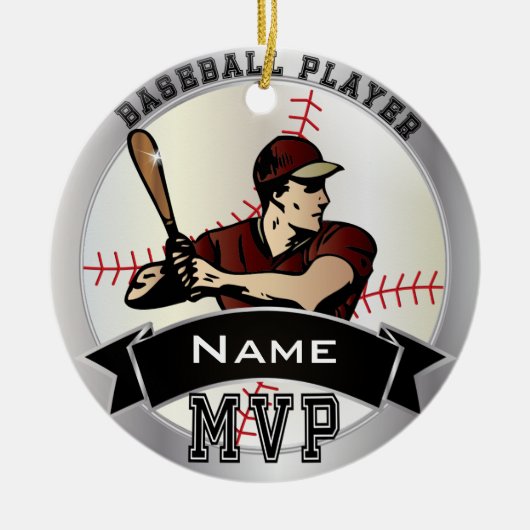 MVP Baseball personaliseren Keramisch Ornament (Voorkant)