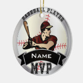 MVP Baseball personaliseren Keramisch Ornament (Links)