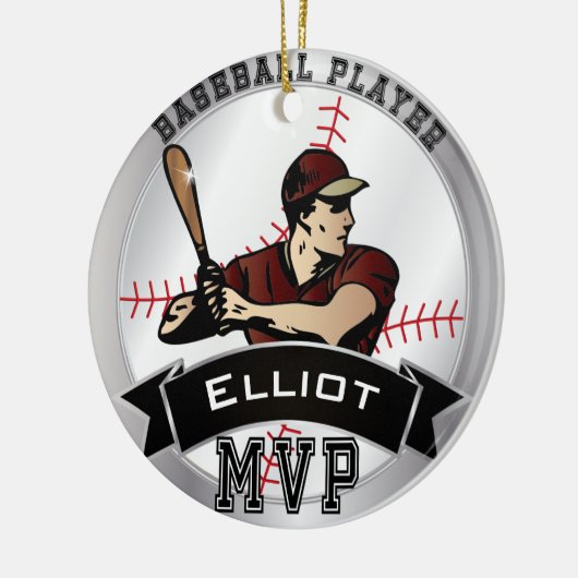 MVP Baseball ⚾ Player Keramisch Ornament (Links)