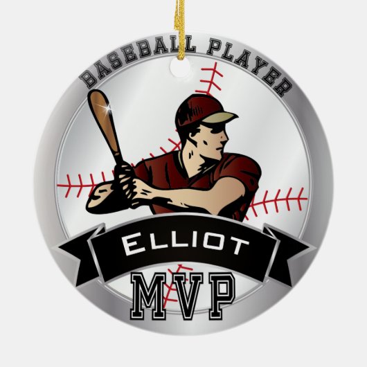 MVP Baseball ⚾ Player Keramisch Ornament (Achterkant)