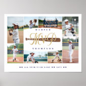 MVP Baseball Player Sports Photo Collage Keepsake Poster (Voorkant)