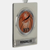 MVP Basketball Player | DIY-naam Verzilverd Banner Ornament (Rechts)