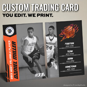 MVP Basketball Trading Kaart Oranje Basketbal Kaar Contactkaartje