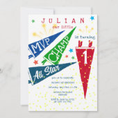 MVP Champ Alle Sterren Modern Kleurrijk 1e Verjaar Kaart (Voorkant)