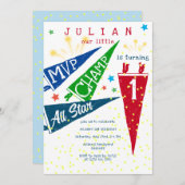 MVP Champ Alle Sterren Modern Kleurrijk 1e Verjaar Kaart (Voorkant / Achterkant)