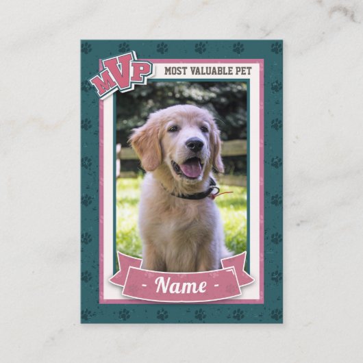 MVP Custom Huisdier Trading Kaarten Fun Dog Tradin Contactkaartje (Voorkant)