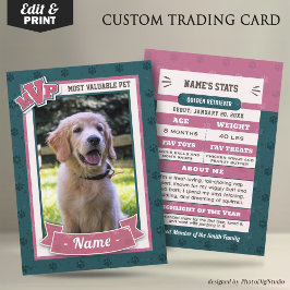 MVP Custom Huisdier Trading Kaarten Fun Dog Tradin Contactkaartje