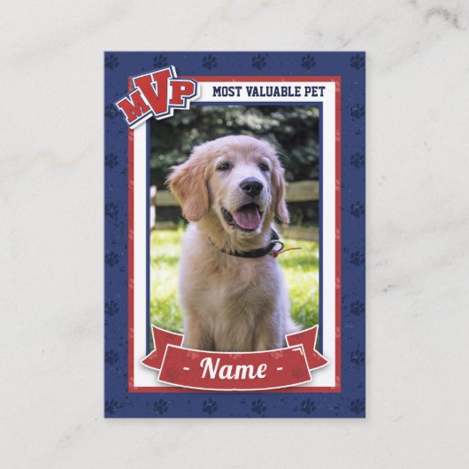 MVP Custom Huisdier Trading Kaarten Fun Dog Tradin Contactkaartje (Voorkant)