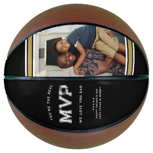 MVP Dad | Zwart & Goud Vaderdag Basketbal (Voorkant)