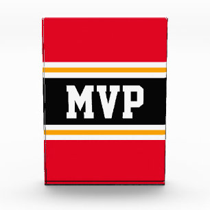MVP Helder Rood Zwart Wit Geel Racing Stripes Fotoblokken