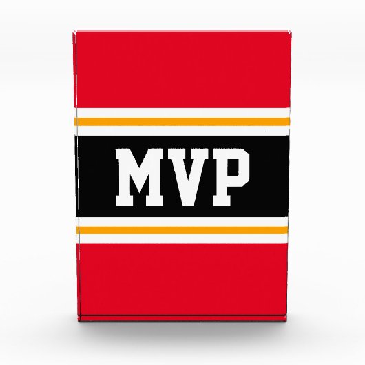 MVP Helder Rood Zwart Wit Geel Racing Stripes Fotoblokken (Voorkant)