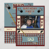 MVP Hockey Birthday Party Invitation Kaart (Voorkant / Achterkant)