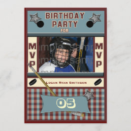 MVP Hockey Birthday Party Invitation Kaart