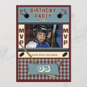 MVP Hockey Birthday Party Invitation Kaart