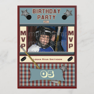 MVP Hockey Birthday Party Invitation Kaart