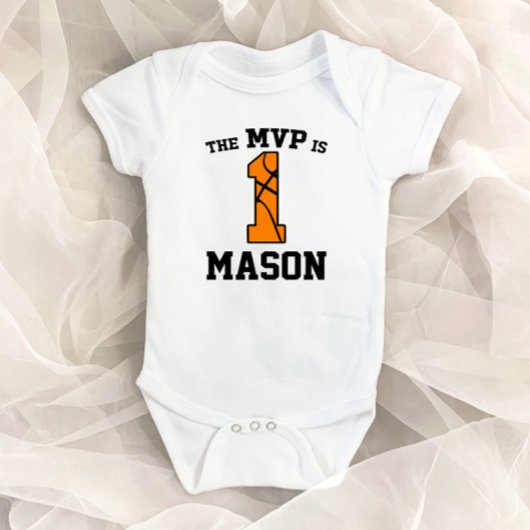 MVP is 1 Basketball Sports First 1st Birthday Romper