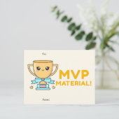 MVP Material! Cute Trophy Classroom Valentine Card Feestdagenkaart (Staand voorkant)