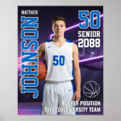 MVP Speler Portret Senior Basketbal Foto Sport Poster (Voorkant)