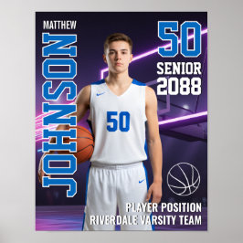 MVP Speler Portret Senior Basketbal Foto Sport Poster