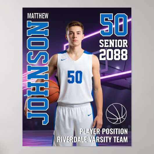 MVP Speler Portret Senior Basketbal Foto Sport Poster (Voorkant)
