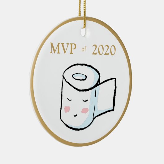 MVP van 2020 Funny Toilet Paper met kerstversierin Keramisch Ornament (Rechts)