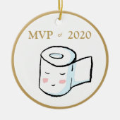 MVP van 2020 Funny Toilet Paper met kerstversierin Keramisch Ornament (Voorkant)