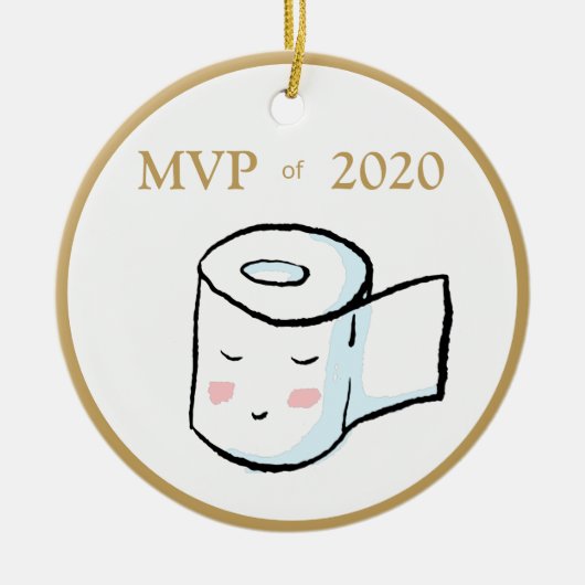 MVP van 2020 Funny Toilet Paper met kerstversierin Keramisch Ornament (Voorkant)