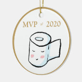 MVP van 2020 Funny Toilet Paper met kerstversierin Keramisch Ornament (Links)