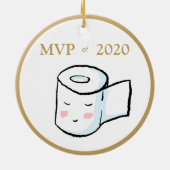MVP van 2020 Funny Toilet Paper met kerstversierin Keramisch Ornament (Achterkant)