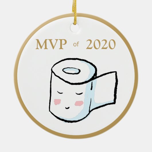 MVP van 2020 Funny Toilet Paper met kerstversierin Keramisch Ornament (Achterkant)