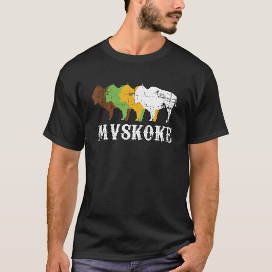 Mvskoke Creek Muskogee Inheemse Amerikaanse Mannen T-shirt (Voorkant)