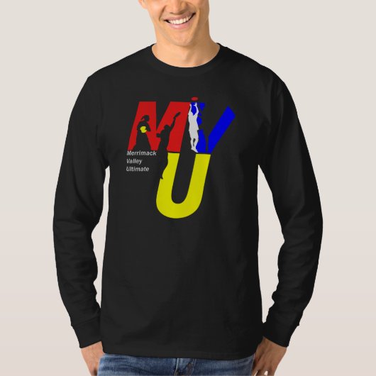 MVU-logo - 3 kleuren in zwart-wit T-shirt (Voorkant)