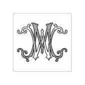 MW Initialen WM Monogram Rubber Inkt Stamp Wedding Rubberstempel (Afrduk)