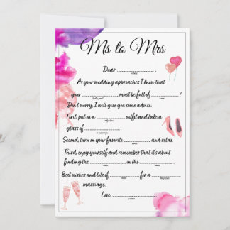 Mw. naar Mrs Libs wit Aankondiging