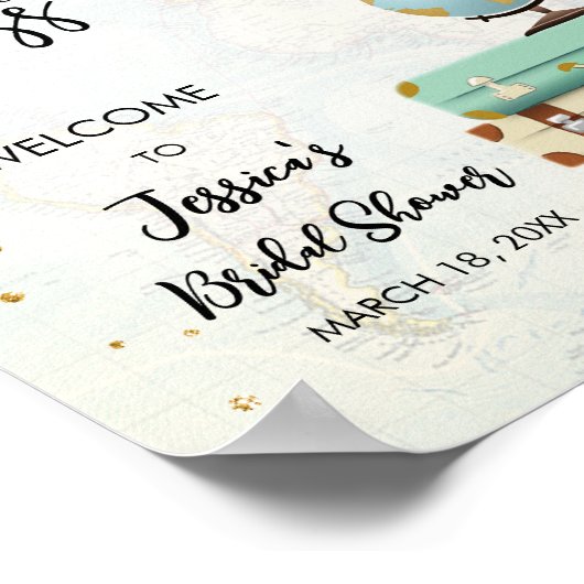 Mw. naar Mrs Travel Vrijgezellenfeest Welkom Poster (Hoek)