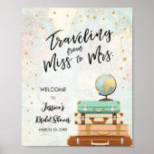 Mw. naar Mrs Travel Vrijgezellenfeest Welkom Poster (Voorkant)