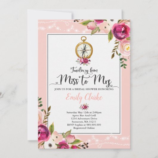 Mw. Shower uitgenodigd om mee te reizen naar Mrs S Kaart (Voorkant)