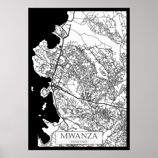 Mwanza Tanzania City Map Poster (Voorkant)