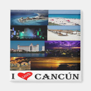 MX - Mexico - Cancun - I Love - Collage Magneet