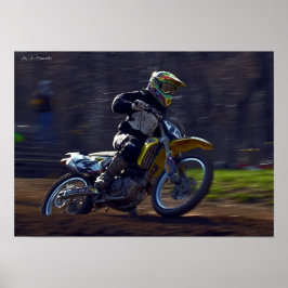 MX Morning Glory: vrouwelijke coureur in actie Poster