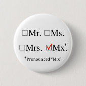 Mx. Nonbinary Prefix Button (Voorkant)