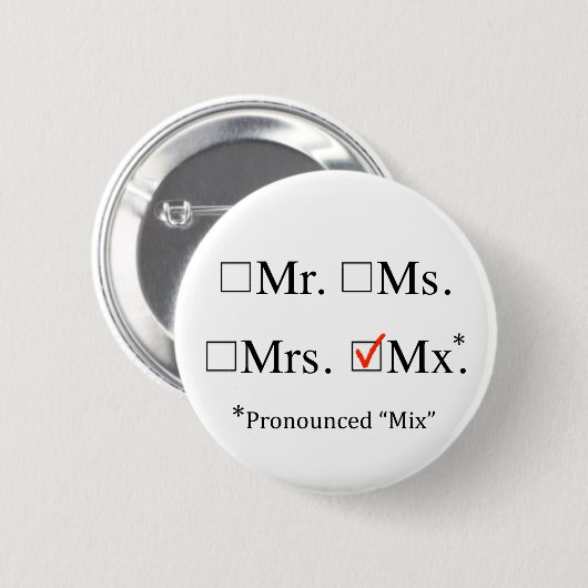 Mx. Nonbinary Prefix Button (Voorkant /achterkant)