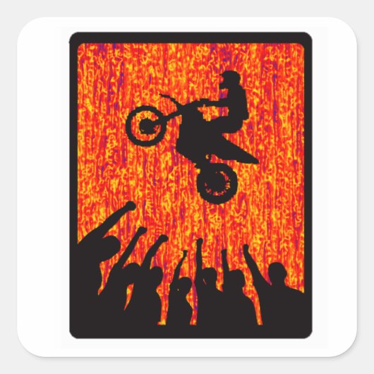 MX RED FLARES VIERKANTE STICKER (Voorkant)