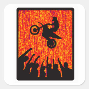 MX RED FLARES VIERKANTE STICKER